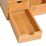Desk organizer office storage box with 2 drawers, natural