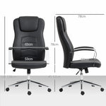 Office Chair with Tilt, Height-Adjustable Swivel, Reclining, 120 kg Load Capacity, Black
