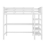 Loft Bed 90x200cm Storage Under-Bed Desk - White