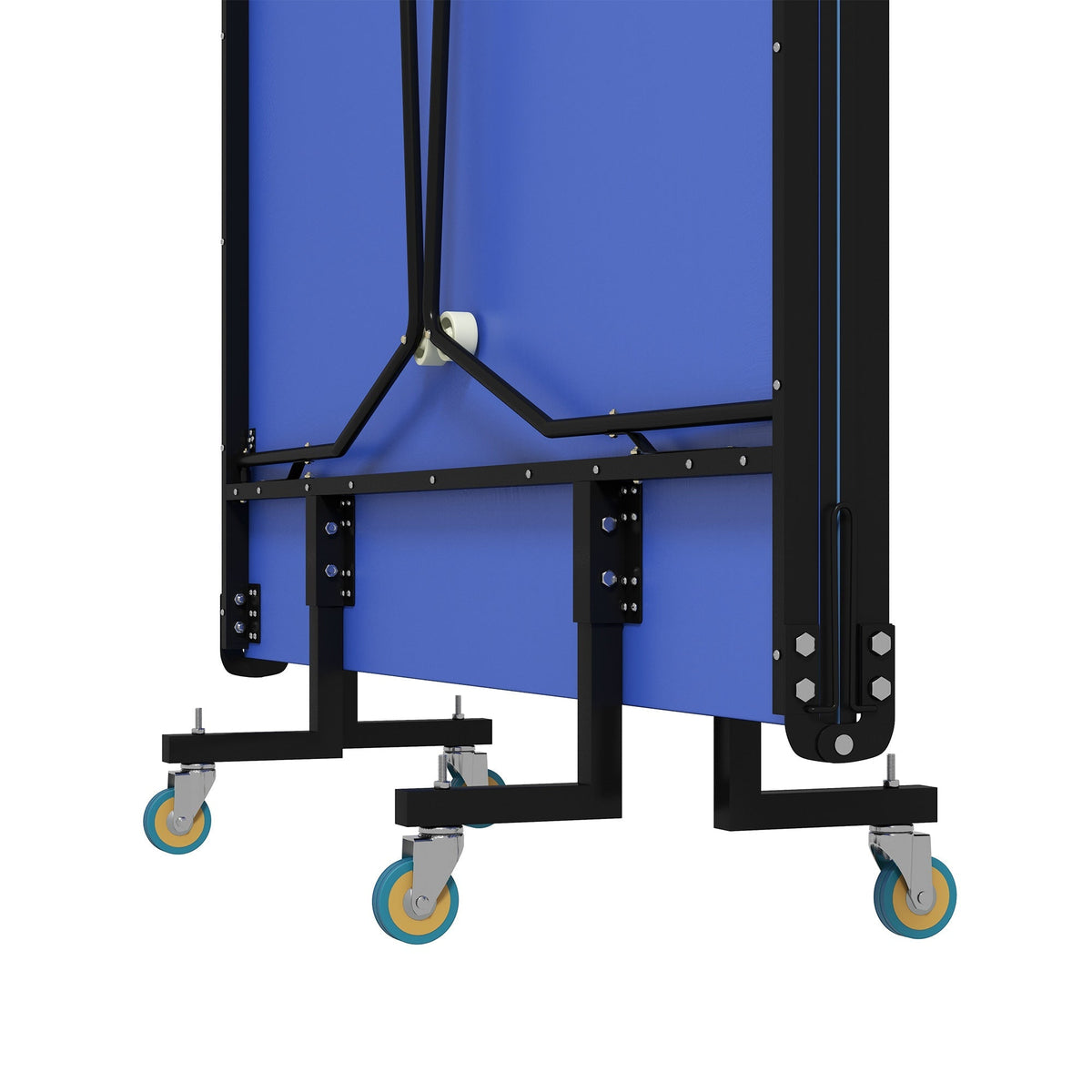 Table Tennis Table, Foldable with Net, Wheels, Steel, Blue