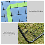 Kickback Rebounder Goal, 75x126cm Football Training Aid, Black Steel and PE