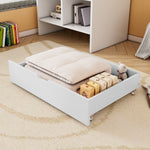 Underbed Storage Drawers, 2-Piece Set with Wheels, White MDF