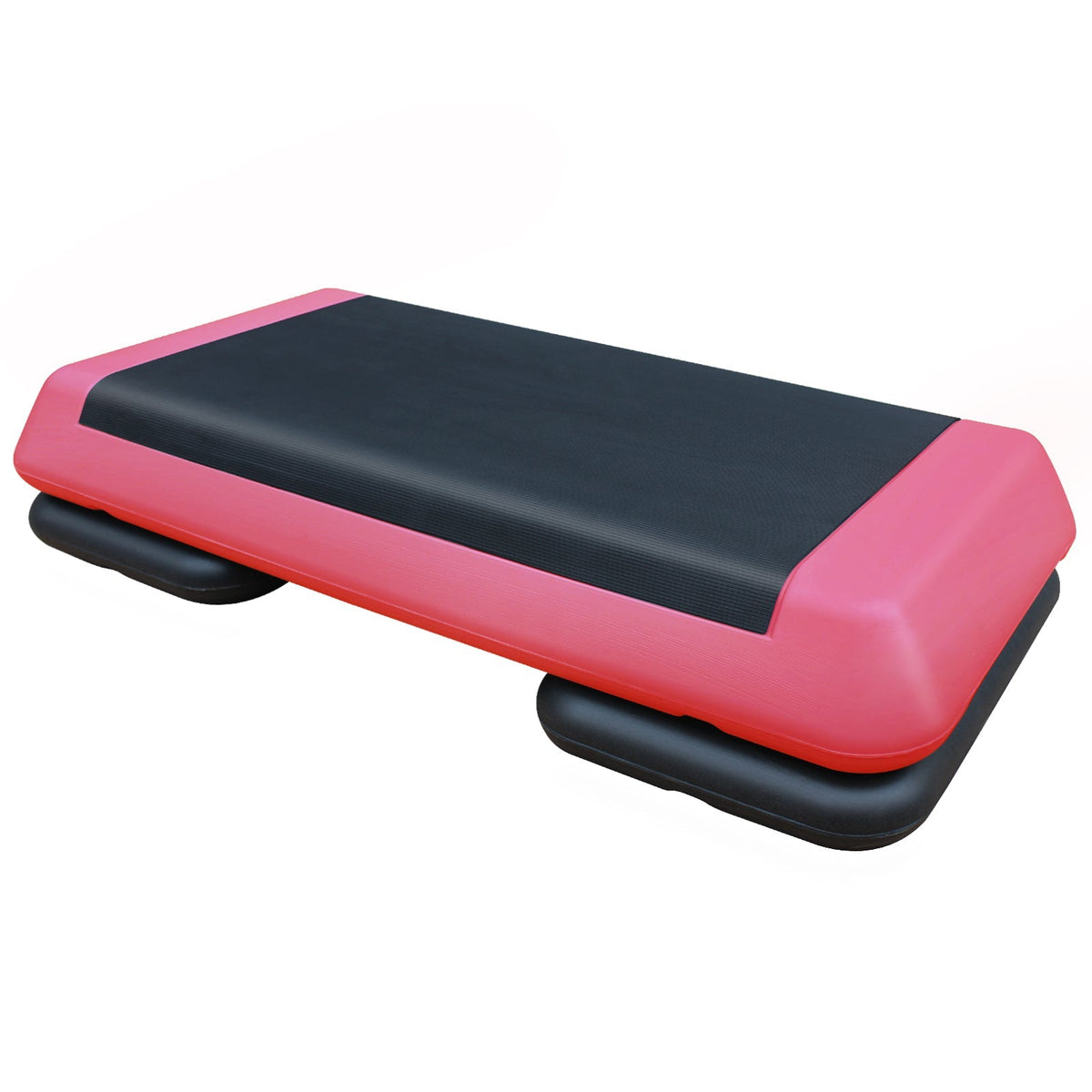 Aerobic Stepper, 76cm/28.5" Adjustable Workout Platform with 2 Risers, Red Black