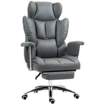 Office Chair Reclining Ergonomic Adjustable Swivel with Footrest Dark Grey