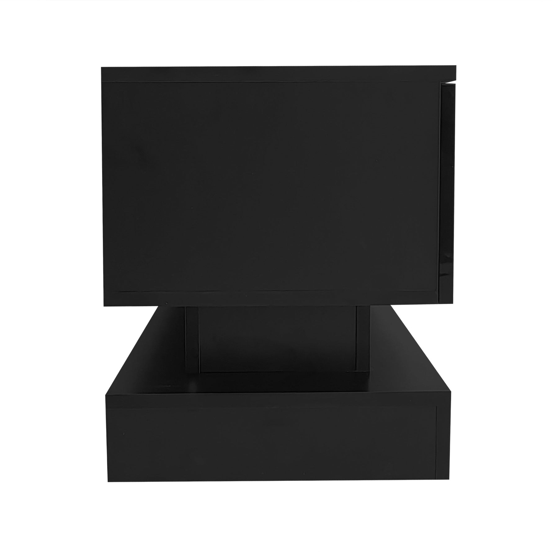 TV Stand 160cm LED Lighting 2 Drawers App Control Anti-Tip High-Gloss Black