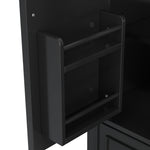 Bathroom Vanity Unit with Ceramic Sink and Solid Wood Legs, White and Black