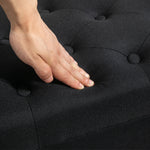 Upholstered Bench with Storage, Hallway Bedroom Living Room, Black