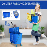 Cleaning Cart, 20L with Spin and Separator, Blue