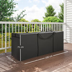 Garden Cushion Storage Bag, Waterproof UV-Resistant 600D Oxford, Black