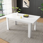 Dining Table 120x70cm Rectangular Storage Space-Saving - White