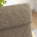 Recliner Chair, Headrest, Linen Look, Birch Wood, Brown