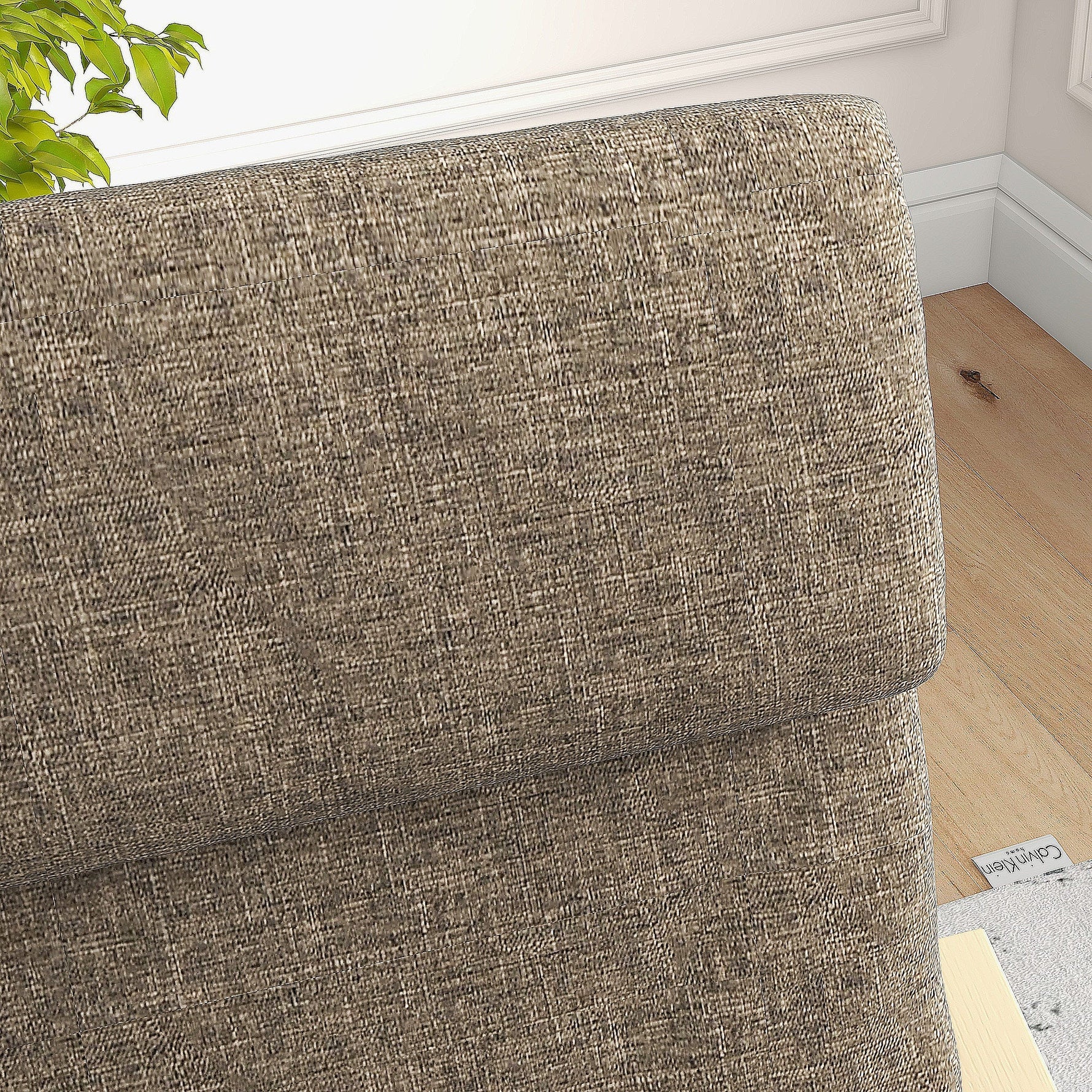 Recliner Chair, Headrest, Linen Look, Birch Wood, Brown