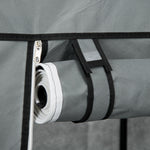 Fabric Wardrobe, Folding with Drawers & Clothes Rail, Dark Grey Non-Woven Fabric