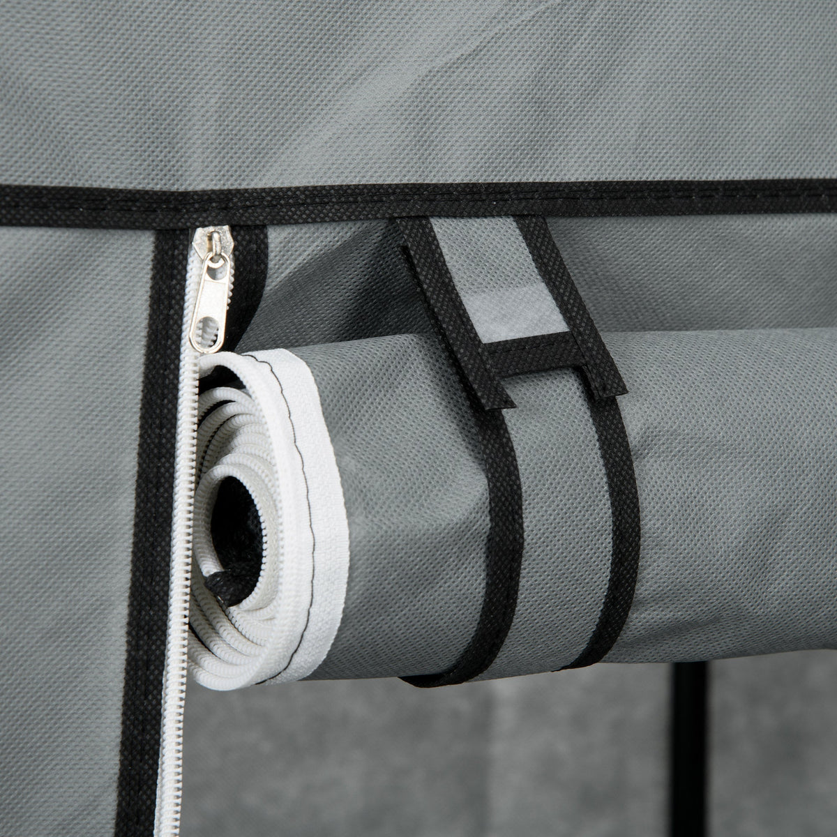 Fabric Wardrobe, Folding with Drawers & Clothes Rail, Dark Grey Non-Woven Fabric