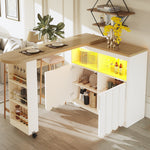 Telescopic Bar Table Storage LED Movable - White