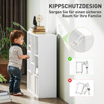 Bookcase, 8-Tier Standing Storage Shelf, White