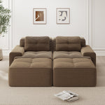 Cloud Modular Sofa U-Shaped Ottoman 2-Seater Deep Seat - Corduroy Brown