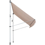 Articulated Arm Awning, Clamp, Height Adjustable 200x150cm, Cream White Aluminum