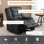 Electric Massage Chair Recliner Faux Leather Wood Steel Black