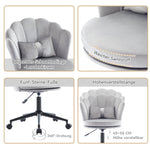 Dressing/Office Chair, Petal Backrest Butterfly Lumbar Cushion Height Adjustable, Soft Seat Cushion