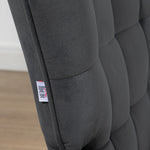 Wingback Chair with Stool, Upholstered Lounge Chair, Dark Grey Velvet