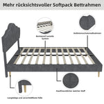 Modern Minimalist Soft Bed, Comfortable Headboard, 160x200cm, Gray