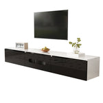 TV Cabinet 180cm High-Gloss LED Wall-Mountable Black/White