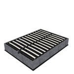 Modern Minimalist Bed Frame 160x200 with Mattress, Gray Velvet