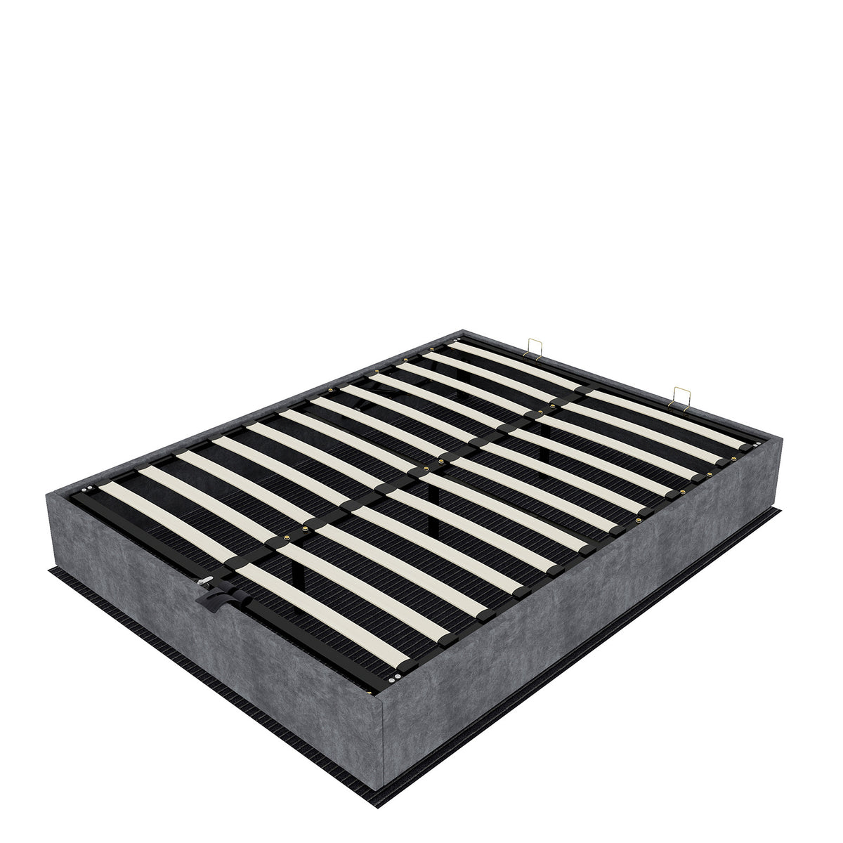 Modern Minimalist Bed Frame 160x200 with Mattress, Gray Velvet
