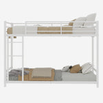 Metal Bunk Bed Twin Single Heavy Stable Low Noise Safety Railing, Metal