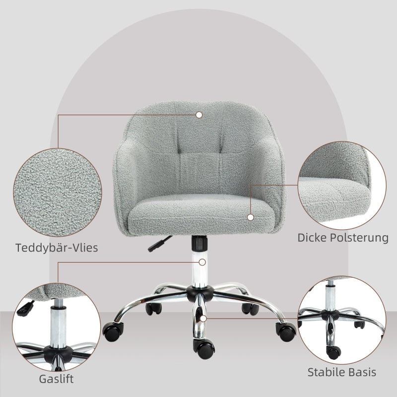 Home Office Chair, Ergonomic Swivel Rocking, Gray