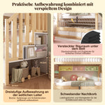 Children's Bunk Bed 90x200 with Storage & Stairs, White & Oak