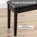 Piano Bench Height-Adjustable Storage 75x35x49cm Black Leather