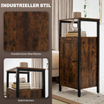 Side table, coffee table with adjustable shelf, industrial design, rustic brown