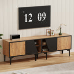 TV Cabinet Lowboard 160cm 4 Compartments Minimalist for 65 Inch TV - Natural Wood Color