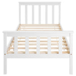 Wooden Bed, Single with Headboard, 90 x 200 cm Solid Pine, White