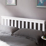 Double wooden bed with slatted frame for adults children teenagers white