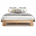 Wooden Double Bed, Headboard & Slatted Frame, Solid Pine