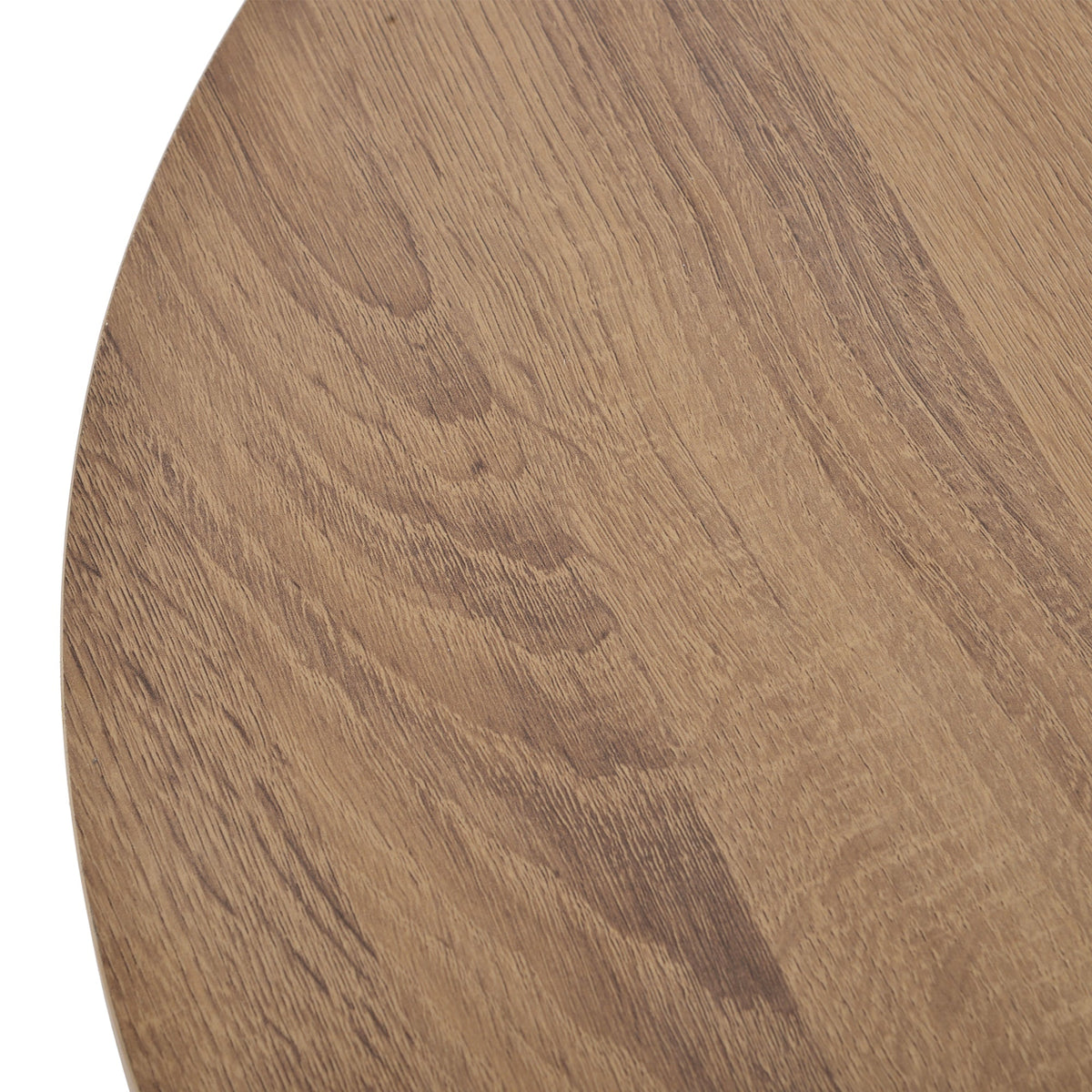 Round coffee table set of 2 nested side tables (oak)
