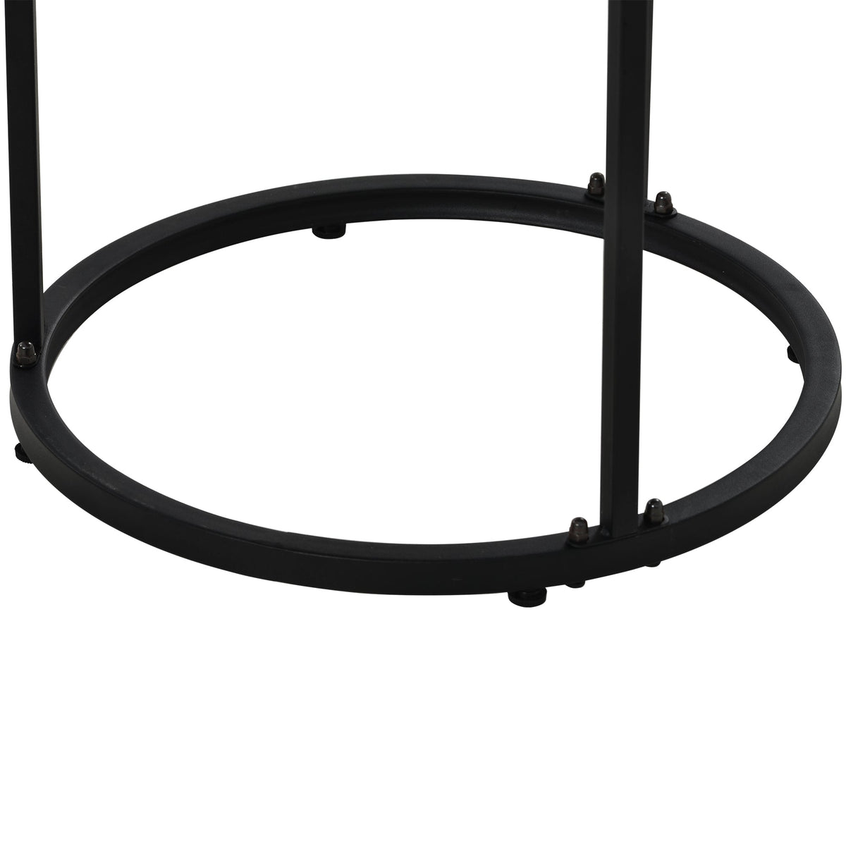Round coffee table set of 2 nested side tables (oak)