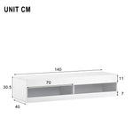 LED TV Cabinet, Lowboard with LED Lighting & Storage, White