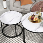 Round Coffee Table Set of 2, Nested Side Table for Living Room