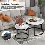 Round Coffee Table Set of 2, Nested Side Table for Living Room