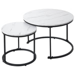 Round Coffee Table Set of 2, Nested Side Table for Living Room