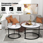 Round Coffee Table Set of 2, Nested Side Table for Living Room
