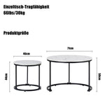 Round Coffee Table Set of 2, Nested Side Table for Living Room