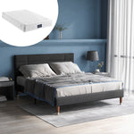 Upholstered Bed, 140x200cm Double with Bed Box & Slatted Frame, Innerspring Mattress