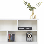 Double Bed with Drawers, Slatted Frame & Bookcase, 140x200cm White Solid Wood