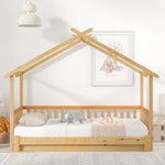 Treehouse Bed, Expandable Single to Double, Solid Wood, Natural