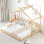 Treehouse Bed, Expandable Single to Double, Solid Wood, Natural